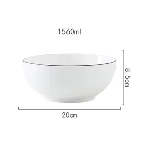 Image of pure white ceramic large serving bowl ceramic dinner set dinnerware
