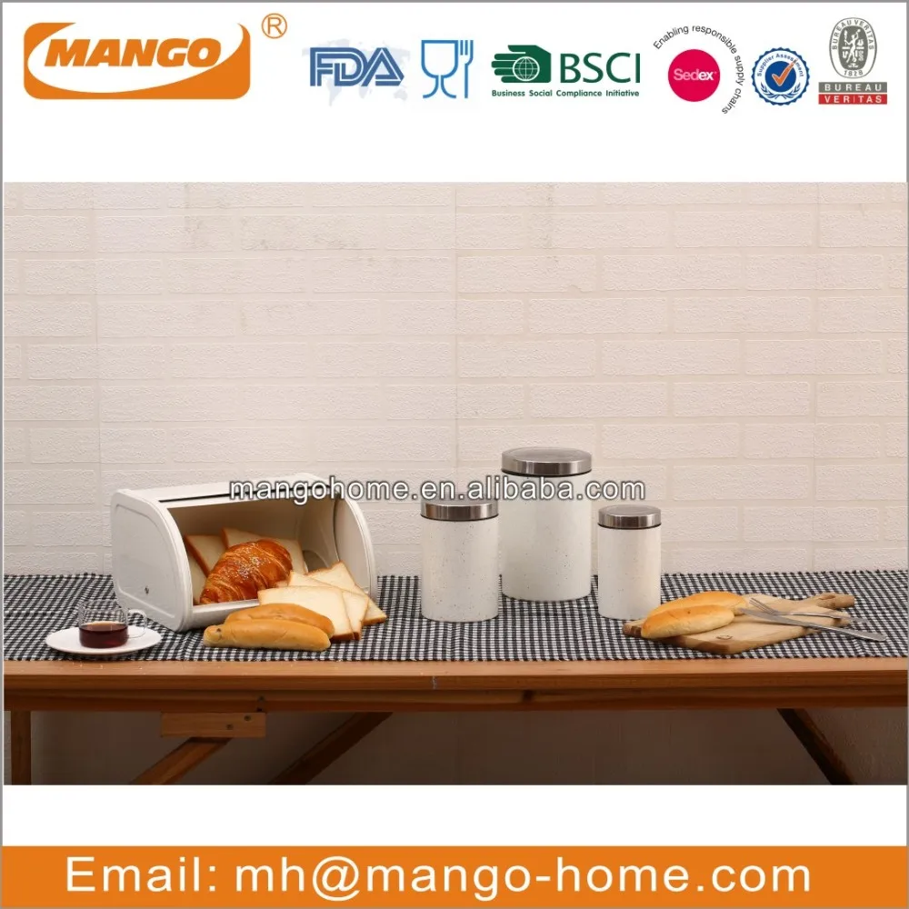 Simple Kitchen Metal Bread Box And Canister Set Buy Kitchen Canisters