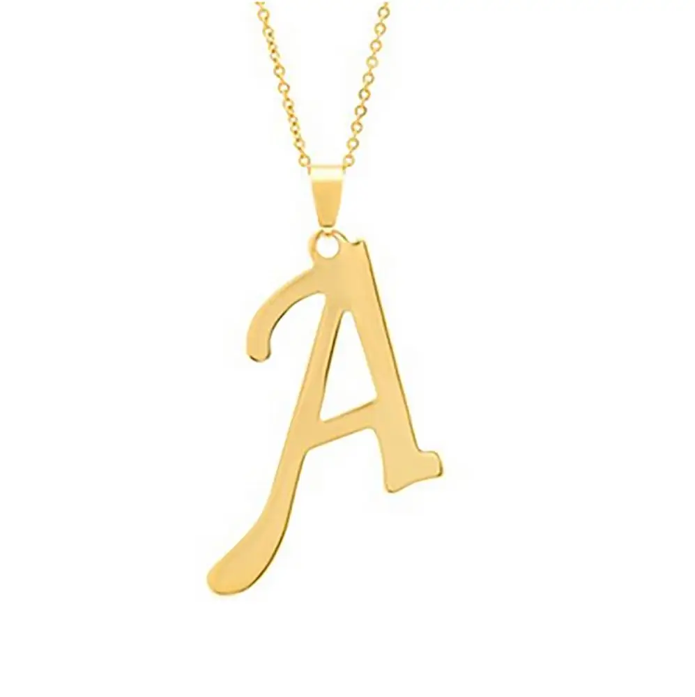 

Wholesale A letter necklace stainless steel initial letter necklace