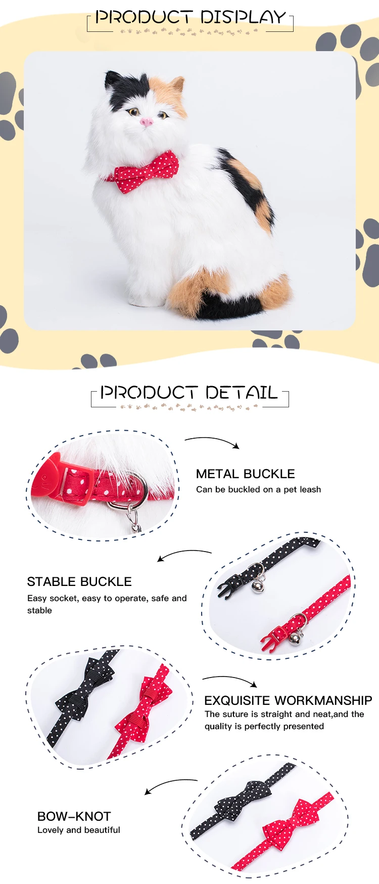 Fashion Bow Tie Necklace Choker Pet Collar For Dog Cat