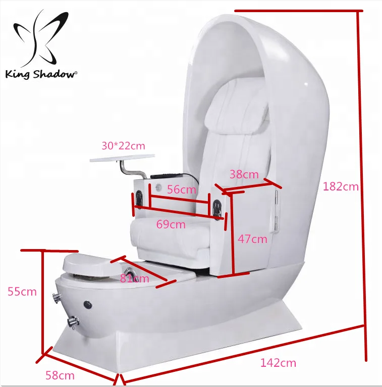 

Hot selling pedicure chair egg shaped pedicure spa chair with glass bowl
