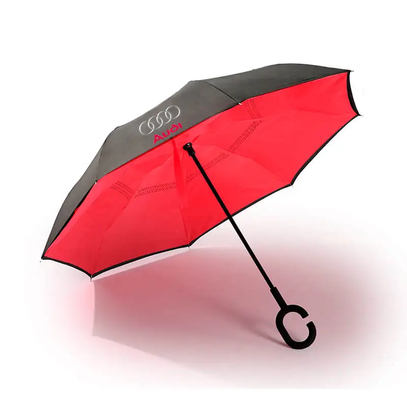 

2020 New design inside out magic c handle inverted reverse umbrella with logo printing, Pantone color