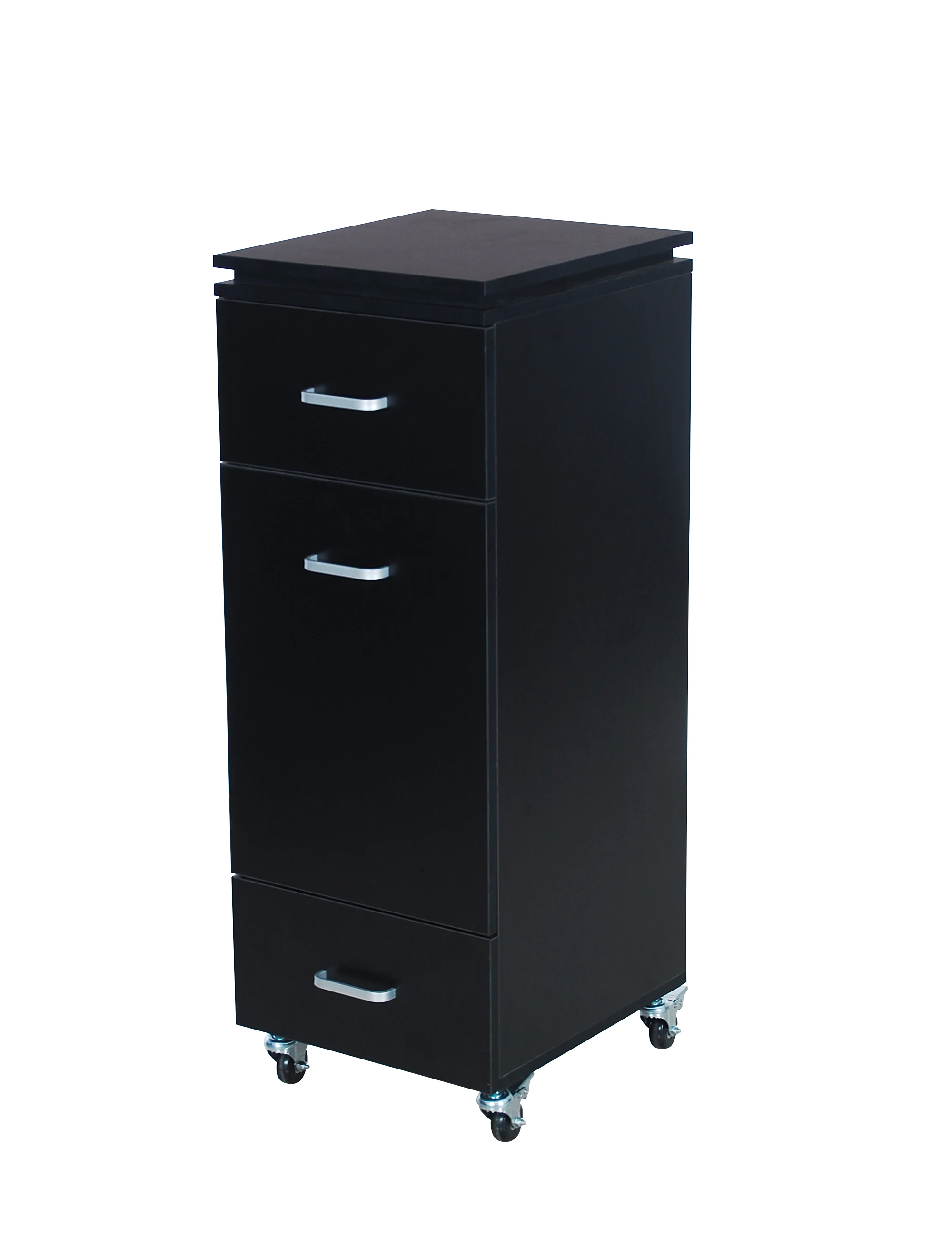 Barber Shop Black Trolley Barber Stations Movable Salon Cupboard Salon ...