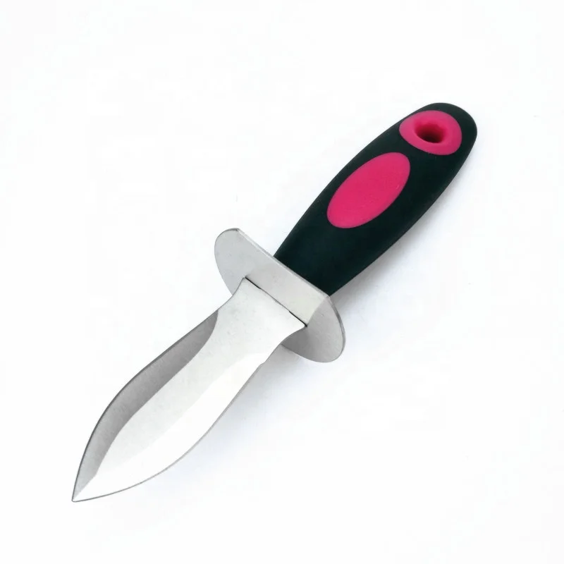 
stainless steel seafood oyster shucking opener knife plastic handle 
