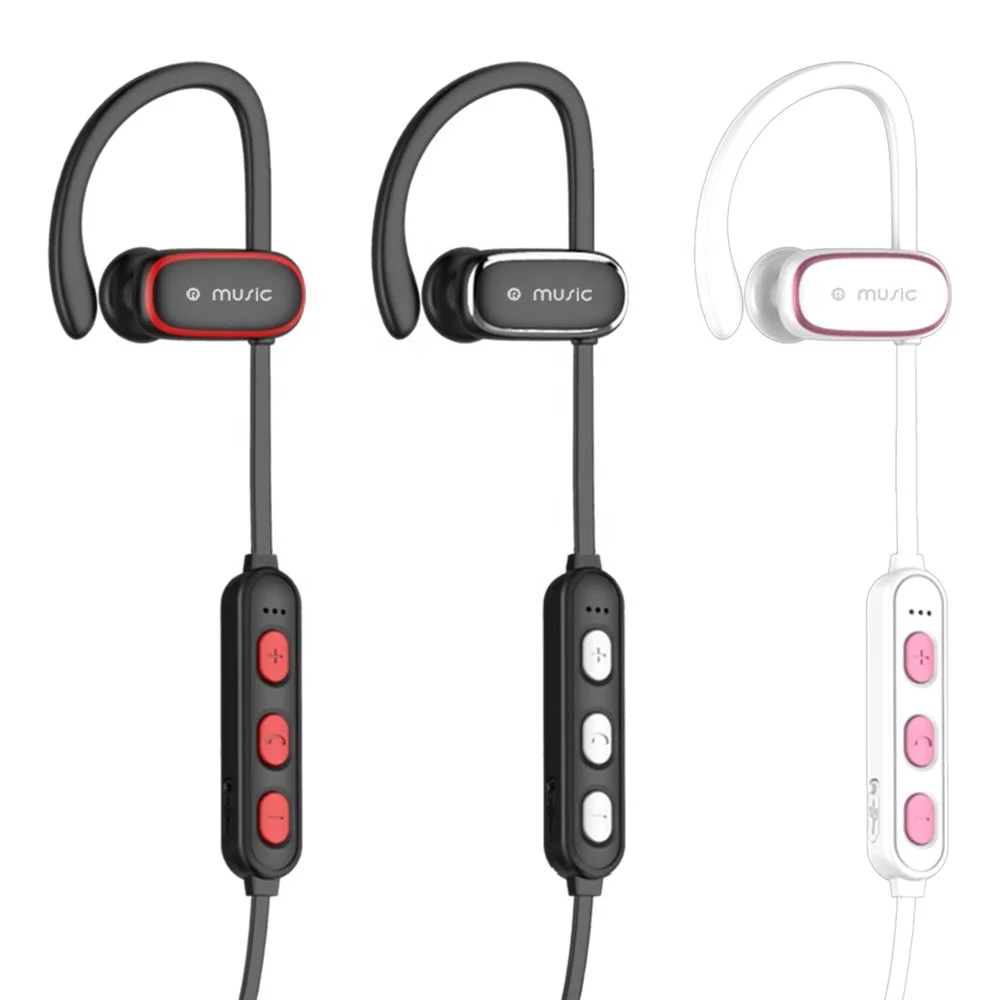 2019 new design  Sports Ear Hook IPX 5/ ipx4 wireless  earphone with microphone neckband