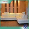 Living room chesterfield sectional white L shaped leather sofa