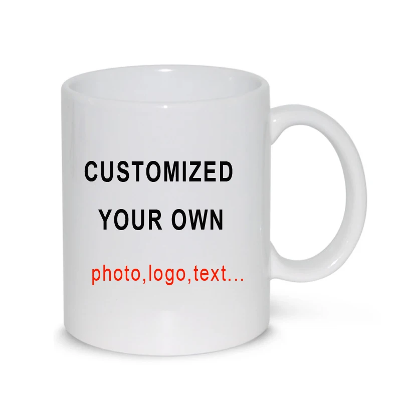 

LIQU Personalized DIY photo ceramic coffee mug C handle Milk Tea Cups with Custom Picture LOGO Text printing souvenir gift