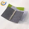 Executive gray felt cover notebook With page dividers with elastic strap