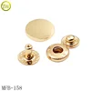 Shiny gold custom logo press metal snap button design for jeans