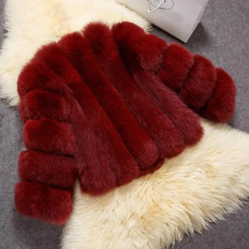 burgundy fox fur coat