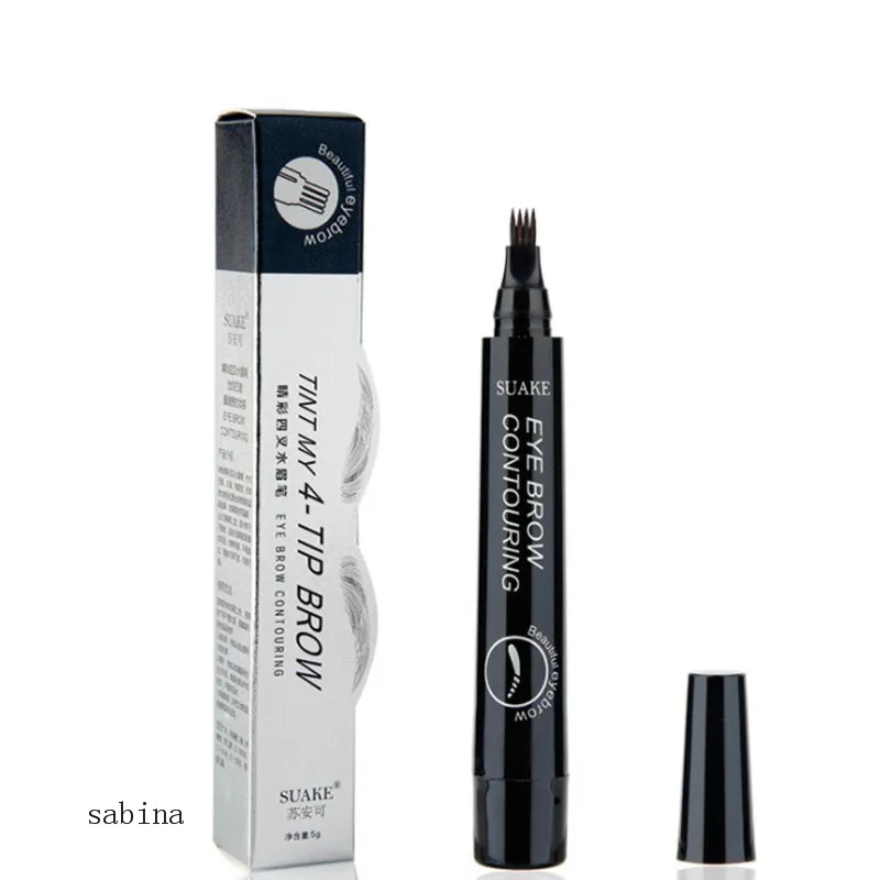

New Four-fork waterproof eyebrow pen makeup eyebrow pencil