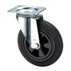 LFC 6" And 8" Swivel Standard Black PP Plastic Centered Castor For Waste Bin Products