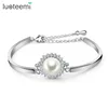 LUOTEEMI New Arrival Fashion Woman Accessories 18K Gold Plated Top Quality Cubic Zircon Diamond Designer Pearl Bangles