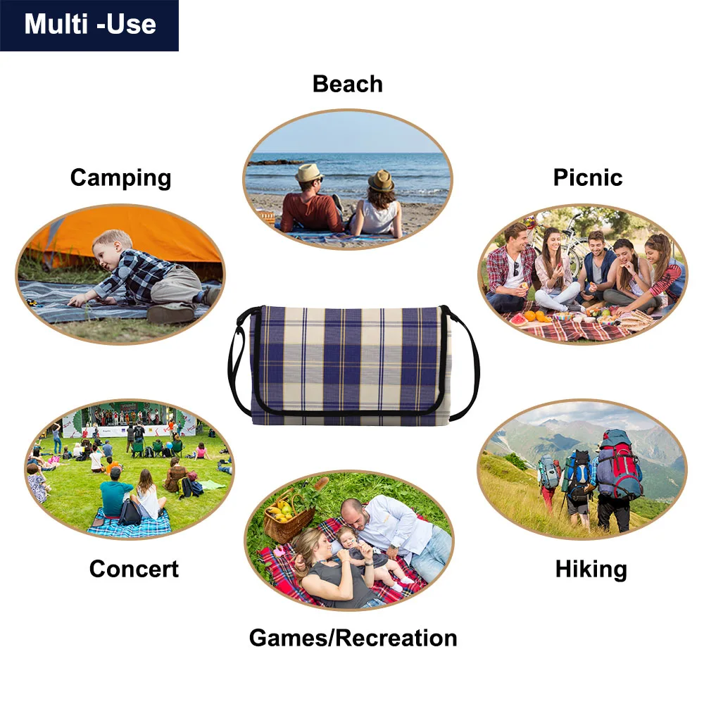 Outdoor Waterproof Picnic Blanket For Foldable Beach Mat ...