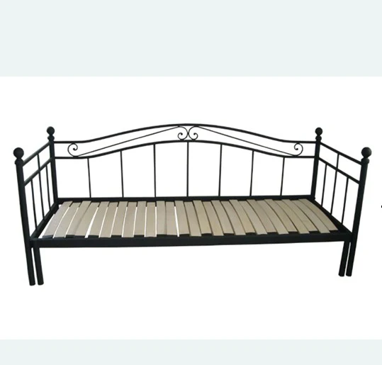 Pull Out Metal Double Sofa Bed Folding Futon With Wood Slats Single Frame Product On