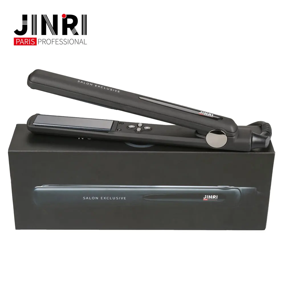 

JINRI 2018 Hot selling hair straightener 450F profesional hair straightener flat iron ceramic, Black
