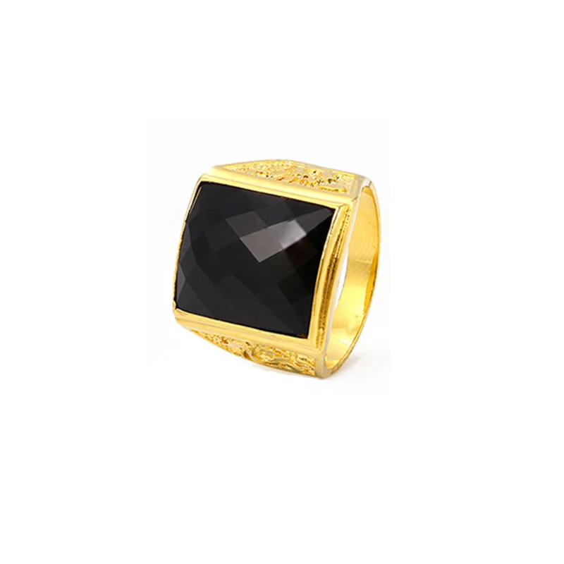 

Xuping jewelry wholesale 24k gold plated faceted square zircon fashion ring