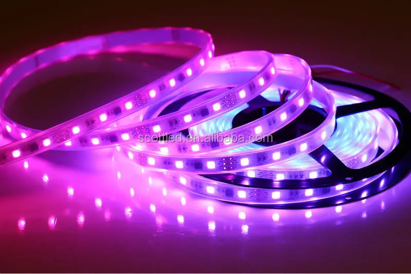 Color Changing Led rope; WS2813 Addressable Color LED Light Strip 60 Pixel 5050 RGB SMD WS2811 IC