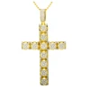 custom men hiphop high quality religious pendant cz stone cross gold plated