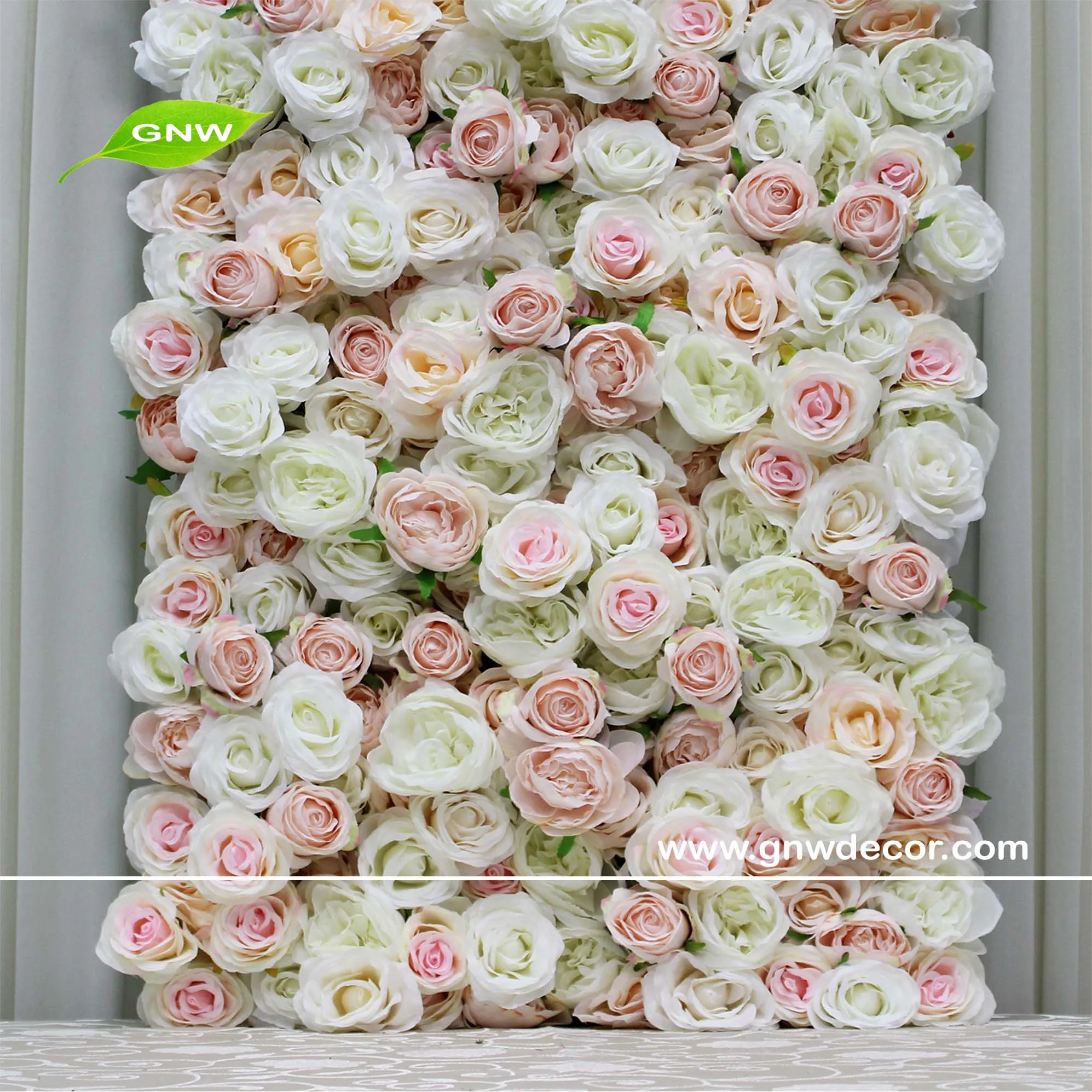 Gnw Light Pink And White Flower Wall Decor Wedding Backdrop Decoration