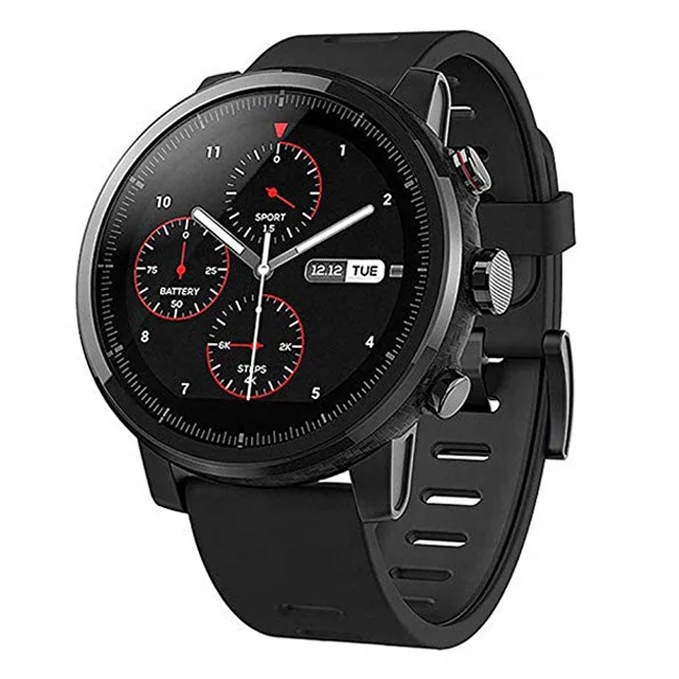 

Huami Amazfit 2 Amazfit Stratos Pace 2 Smart Watch Men with GPS Xiaomi Watches PPG Heart Rate Monitor 5ATM Waterproof, Black