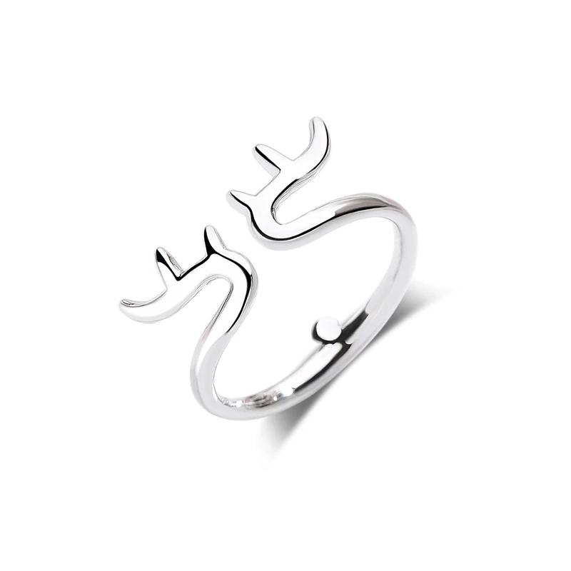 

Moyu Fashion Jewelry Christmas 925 sterling silver Antler Ring K318, Silver, gold