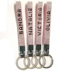 wholesale pu keychain with rhinestone wristlet keychain with custom name keychain