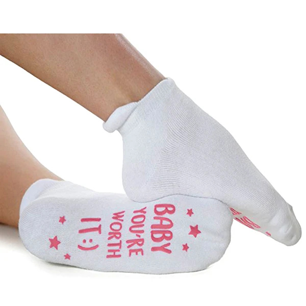 Custom Design Combed Cotton Labor & Delivery Grip Ankle Socks,Pregnancy