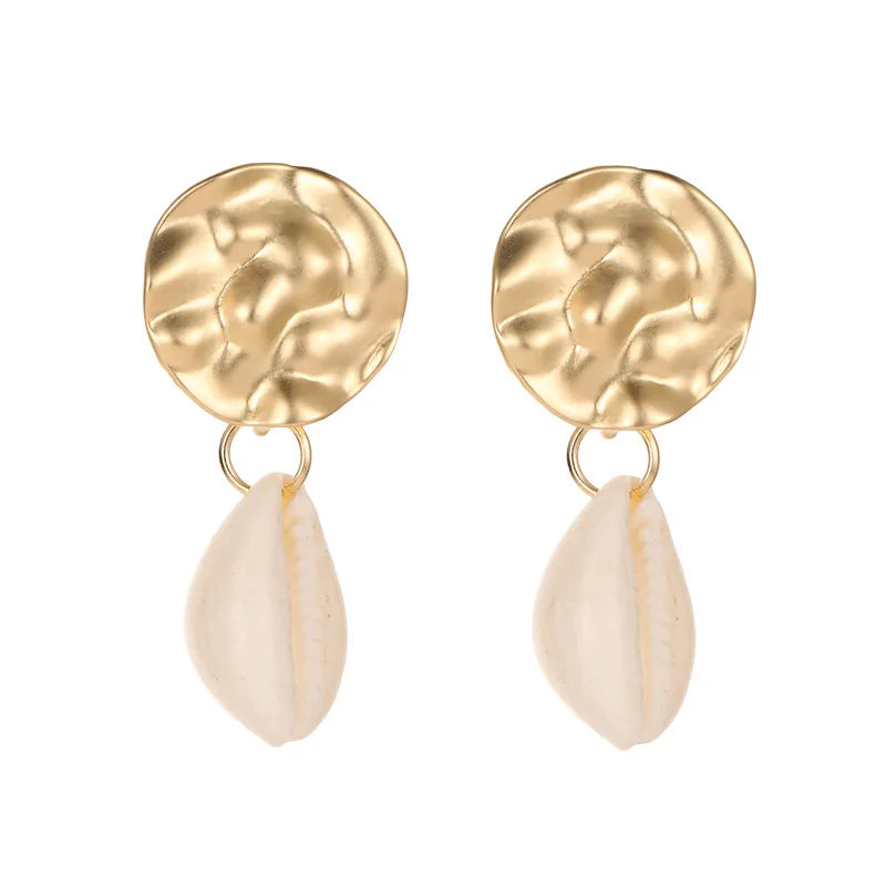 

Fashion Women Simple Geometric Sequin Shell Drop Earrings Wholesale (KER386), Same as the picture