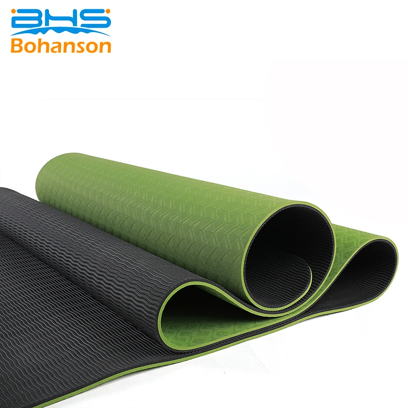 

Premium Extra Double Color Black Tpe Large Yoga Mat Wholesale, Customized