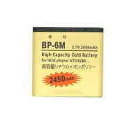 

High Capacity BP-6M Golden Battery For Nokia N73 3250 3250 6151 6233 6234 6280 6282 6288 6290 9300 N77 N93 3250 battery 6M