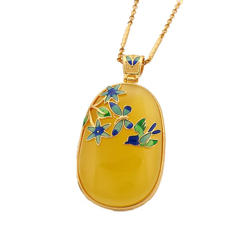 

Xuping hot sale delicate elegant gold 24K flower bird branch pendant for women