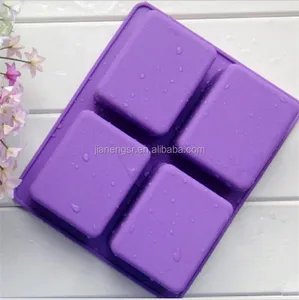 Image of 4 Cavity 155g Handmade Rectangle silicone soap mold for homemade