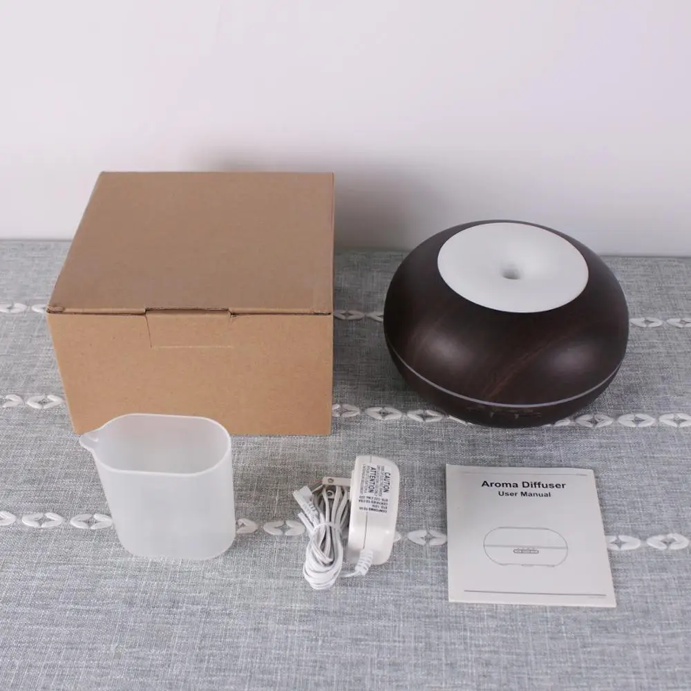 7 Led Color Change Mini Electric Essential Oil Aroma Wood Grain