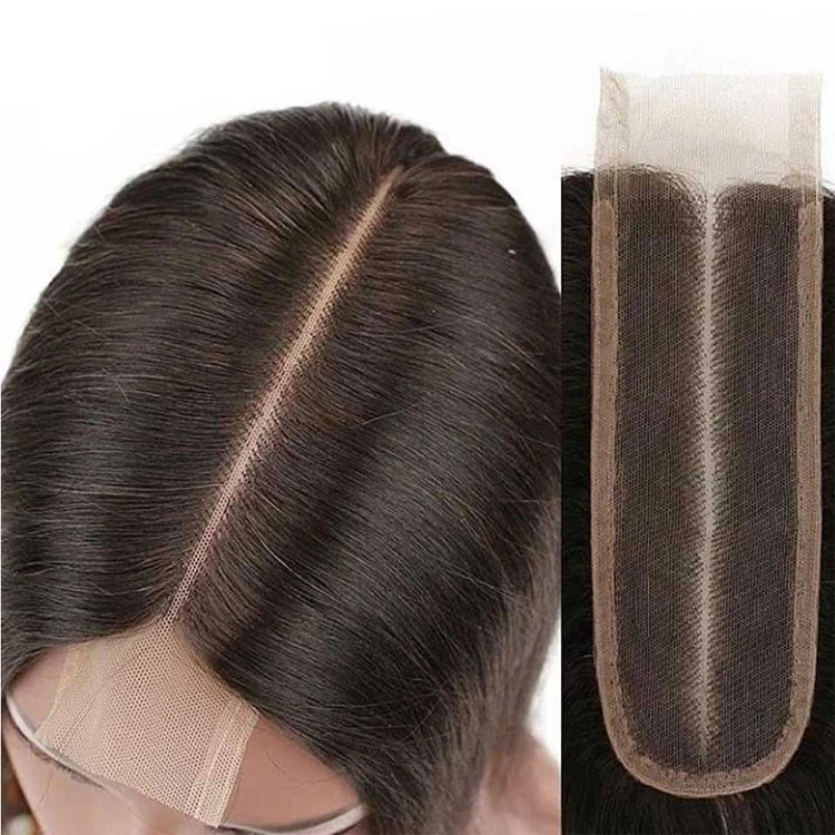 

Kim K Kardashian Body Wave Closure 2x6 Lace Closure Deep Middle Part 100% Human Hair Natural Color Remy Closure 6-18inch