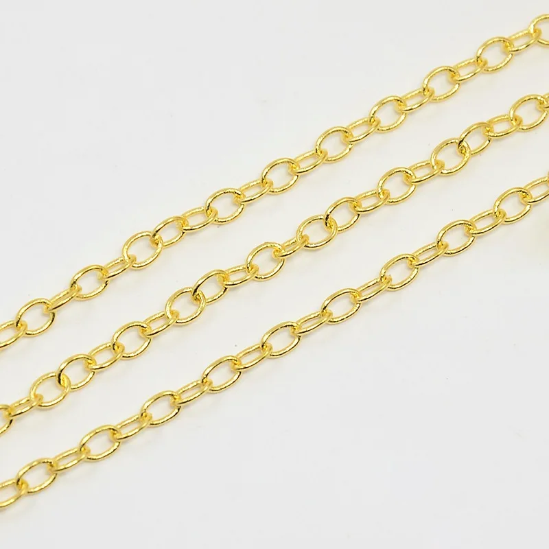 

PandaHall Unwelded Brass Cable Chains Decorative Brass Chain Antique Bronze Women's Chain Jewelry 4x3x0.6mm about 92m/roll