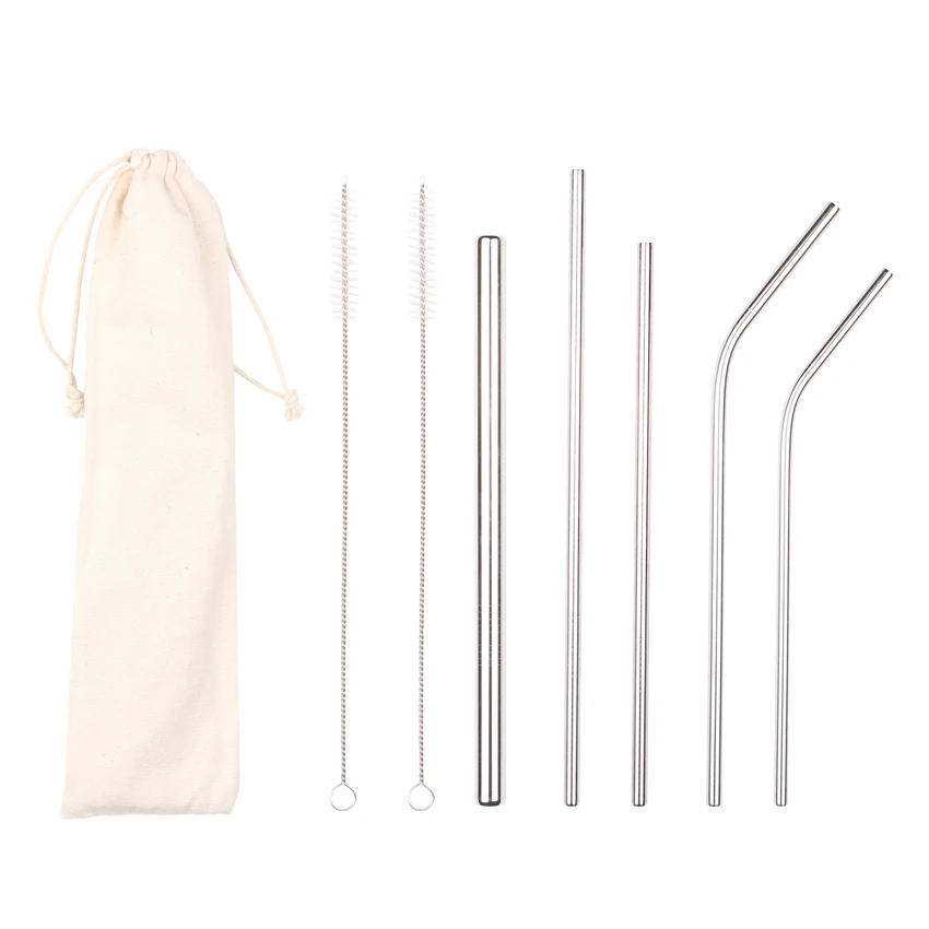 

ISO 9001 Food Grade Set Of 5 304 stainless steel straws with brush, N/a