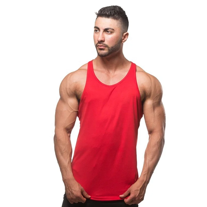 

Newest stocked plain muscle training mens mens gym singlets, 5 colors