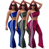 Europe and the United States wrapped in velvet two pieces of women's wear dress lady explosion two sets of chest pants suit
