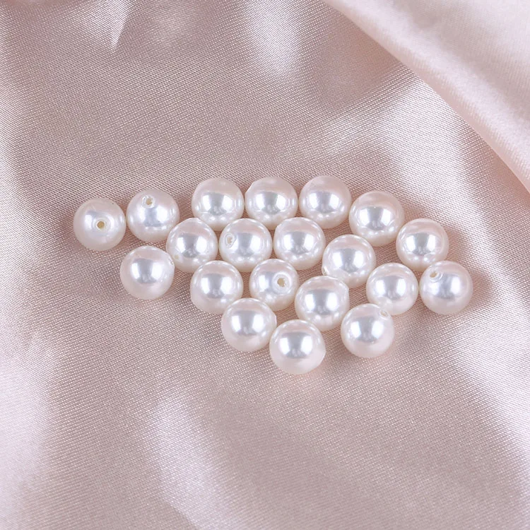 
8mm Customize White Color Shell Pearl Bead with Half Drill 