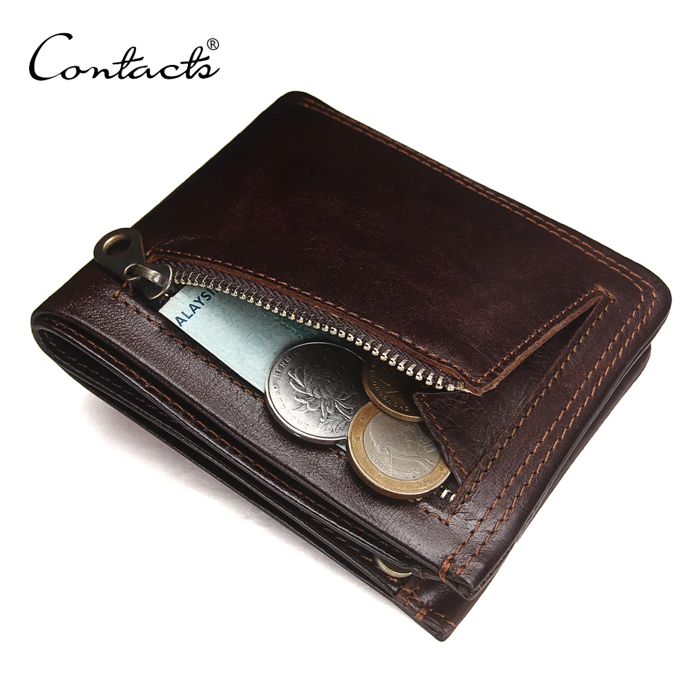

New Manufacturer Custom Genuine Leather Coin Bifold Mini Wallet, Coffee