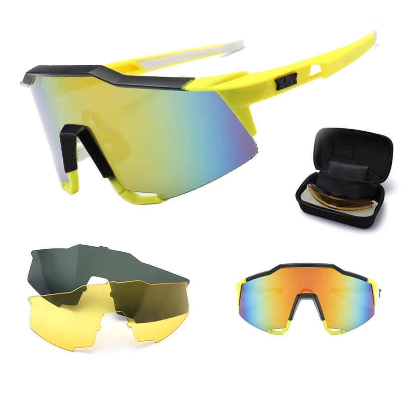 

2019 UV 400 outdoor 3 lenses safety interchangeable sunglasses sports polarized cycling sunglasses, Custom colors