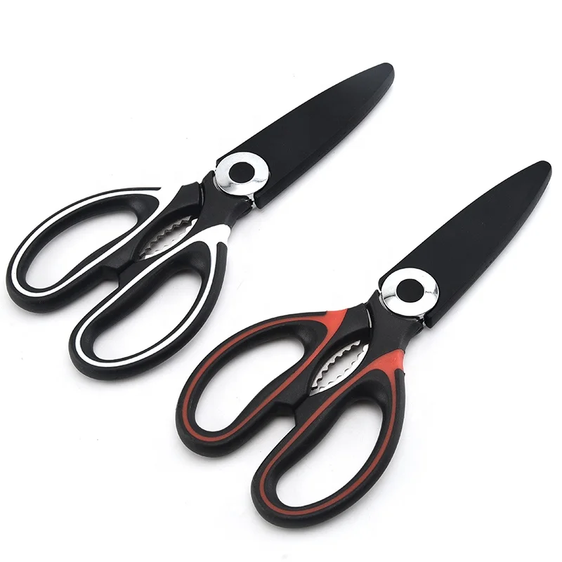 

Heavy Duty Multi-Purpose Utility Scissors Stainless Steel Kitchen Scissors Shears For Chicken, Poultry, Fish, Meat, Vegetables, Black