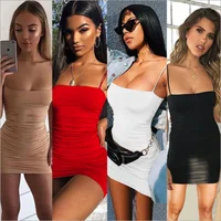 

2019 Summer New Fashion Women Sexy Sleeveless Mini Backless Club Dress