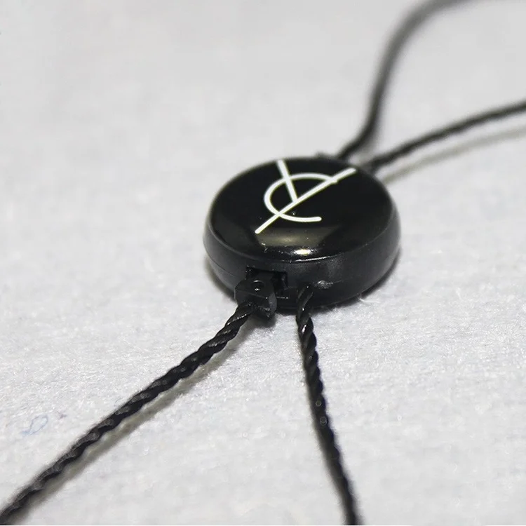 

Custom Emboss Plastic Seal Tag String hang tags for clothing