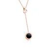 Rose-Gold Pendants 316 Stainless Steel Y-Shaped Necklaces Jewelry Chain for Women Girls Gifts Presents