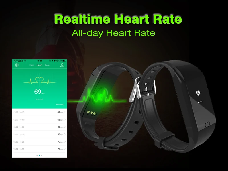 New arrivals 2018 sport smart bracelet fit bit watch with heart rate monitor