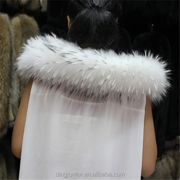 
wholesale Raccoon Fur Trim for Hood detachable fur collars 