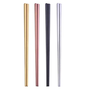 Image of Stainless Gold Plated Chopsticks Rose Gold Custom Printed Chopstick