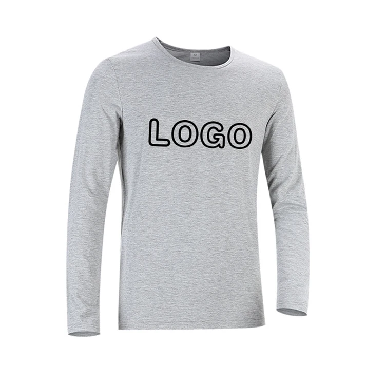 
Wholesale O-neck Cotton Custom Logo Printing Long Sleeve T Shirt Men 